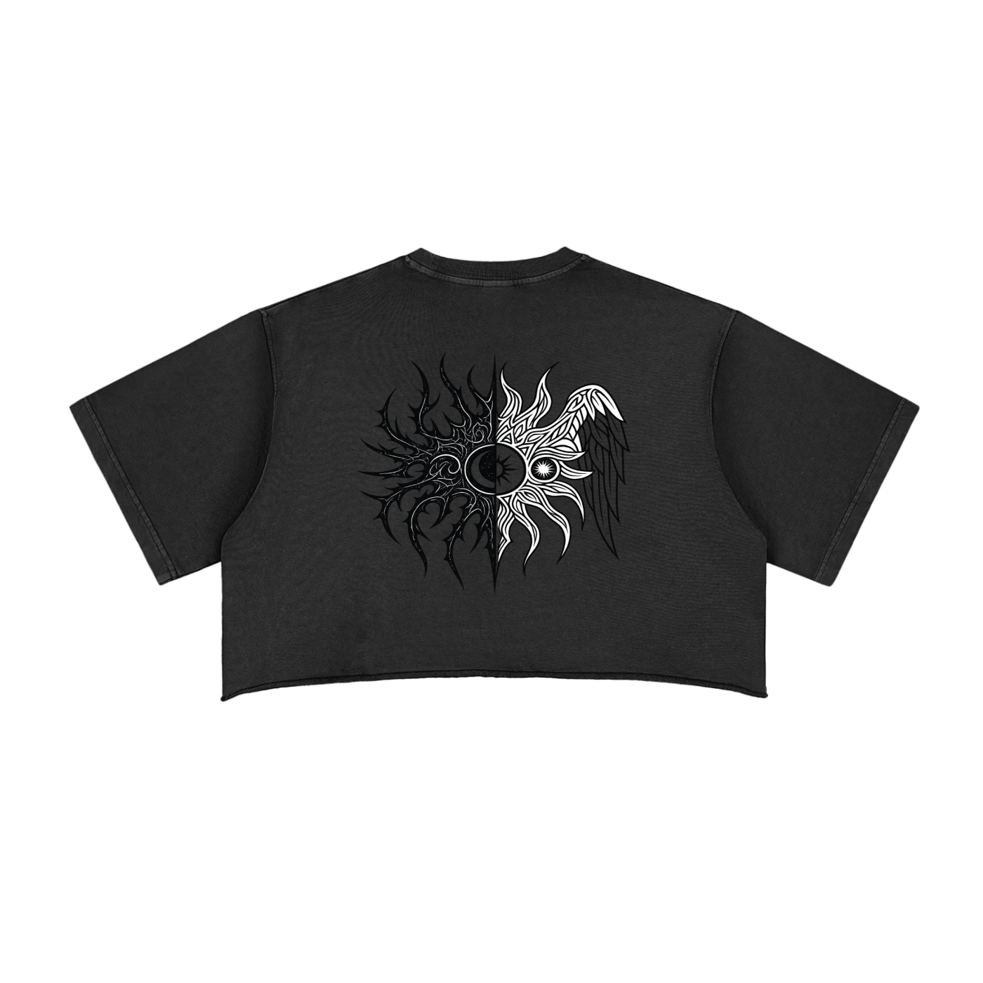 Snow Washed Raw Edge Crop Top