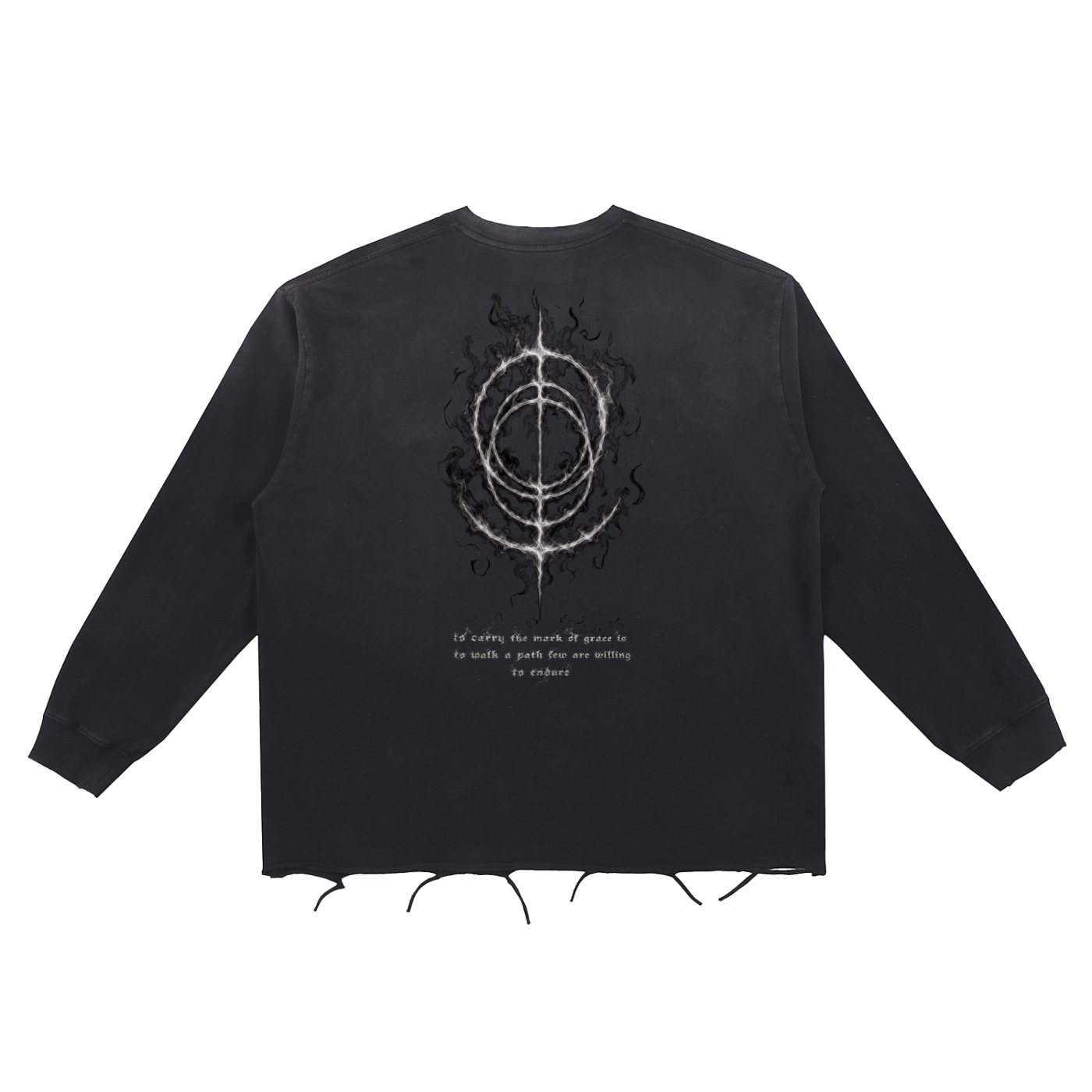 Snow Wash Raw Edge Cotton T-Shirt