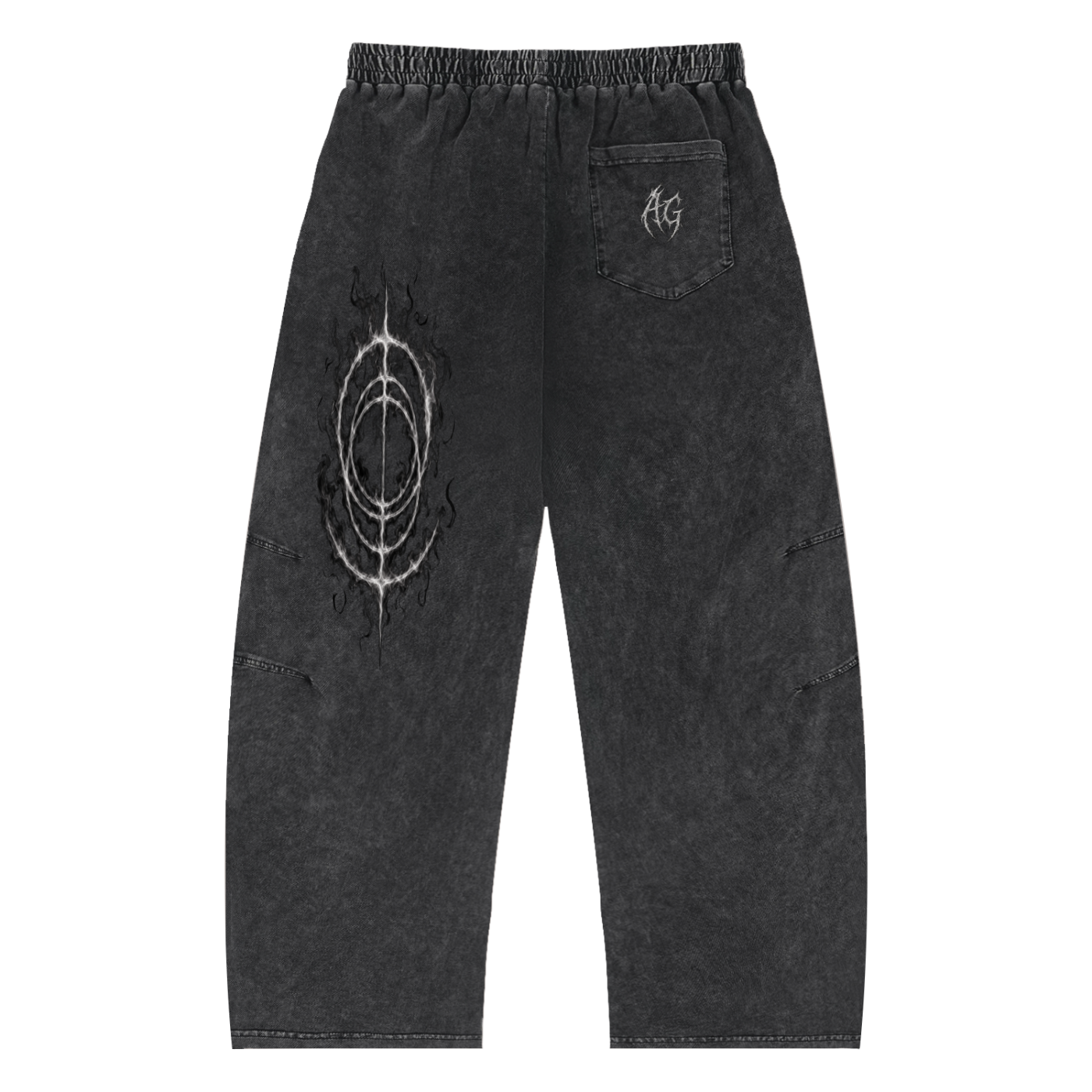 Snow Wash Drawstring Cotton Pants