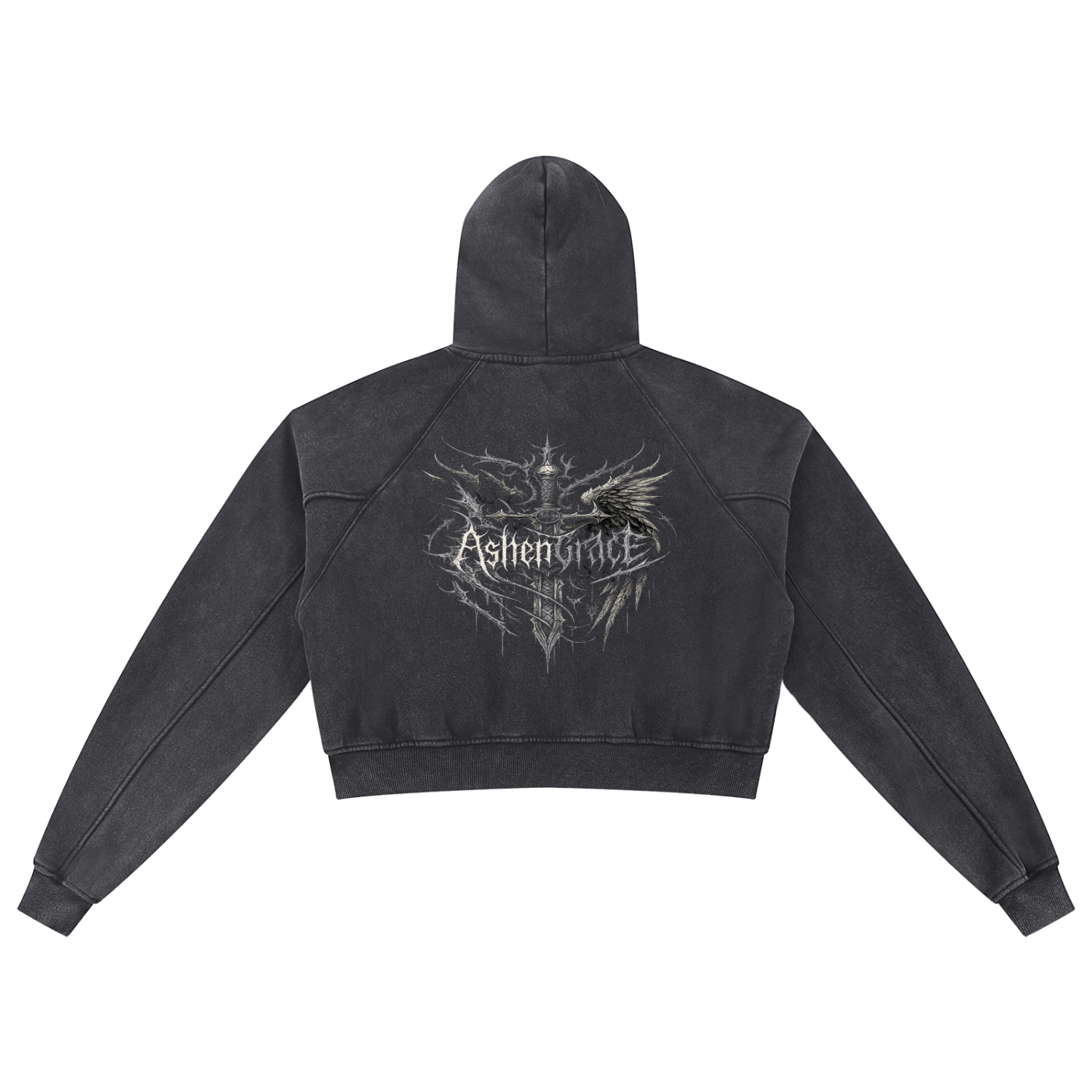 Snow Washed Cropped Hoodie