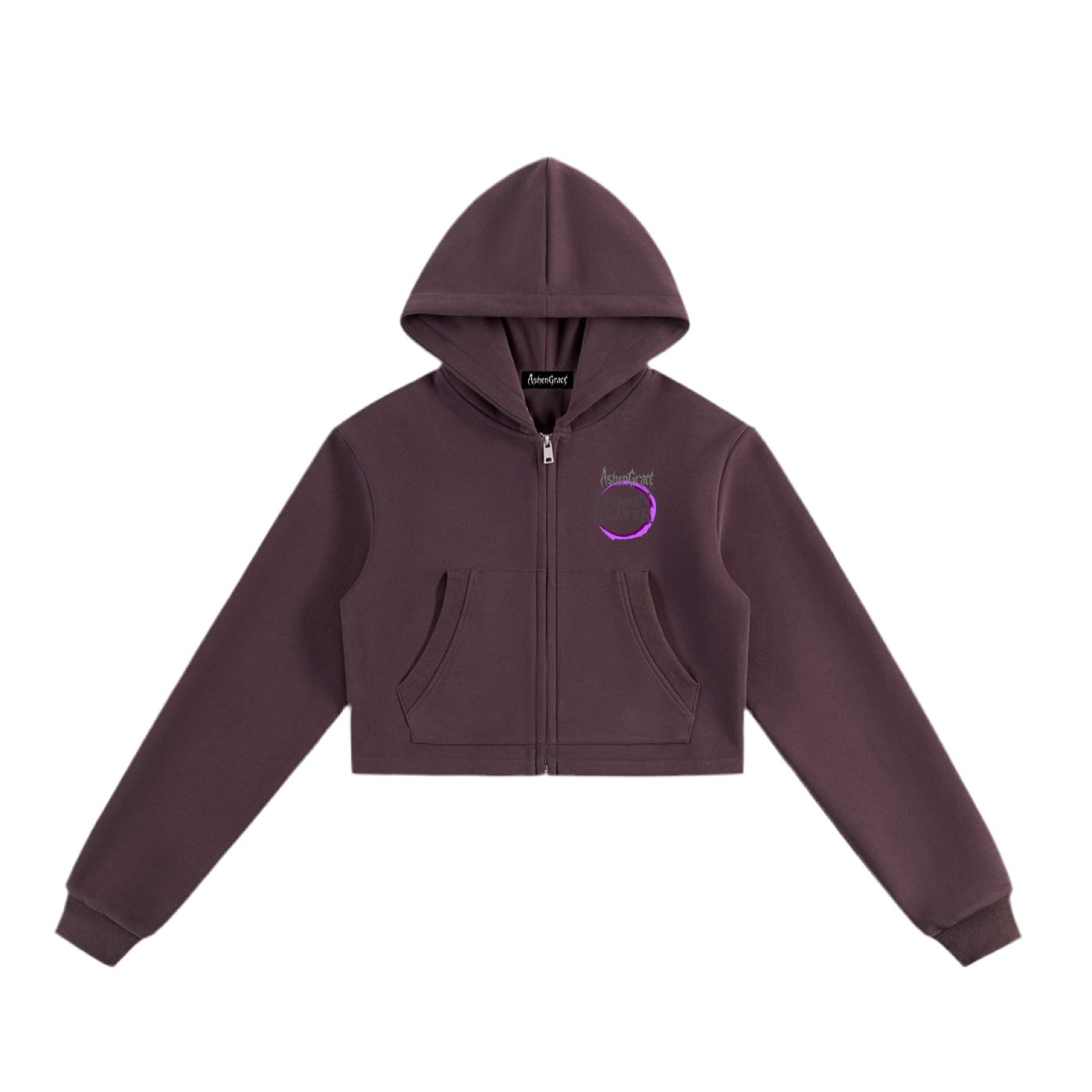 Shinobu Cropped Zip-Up Hoodie