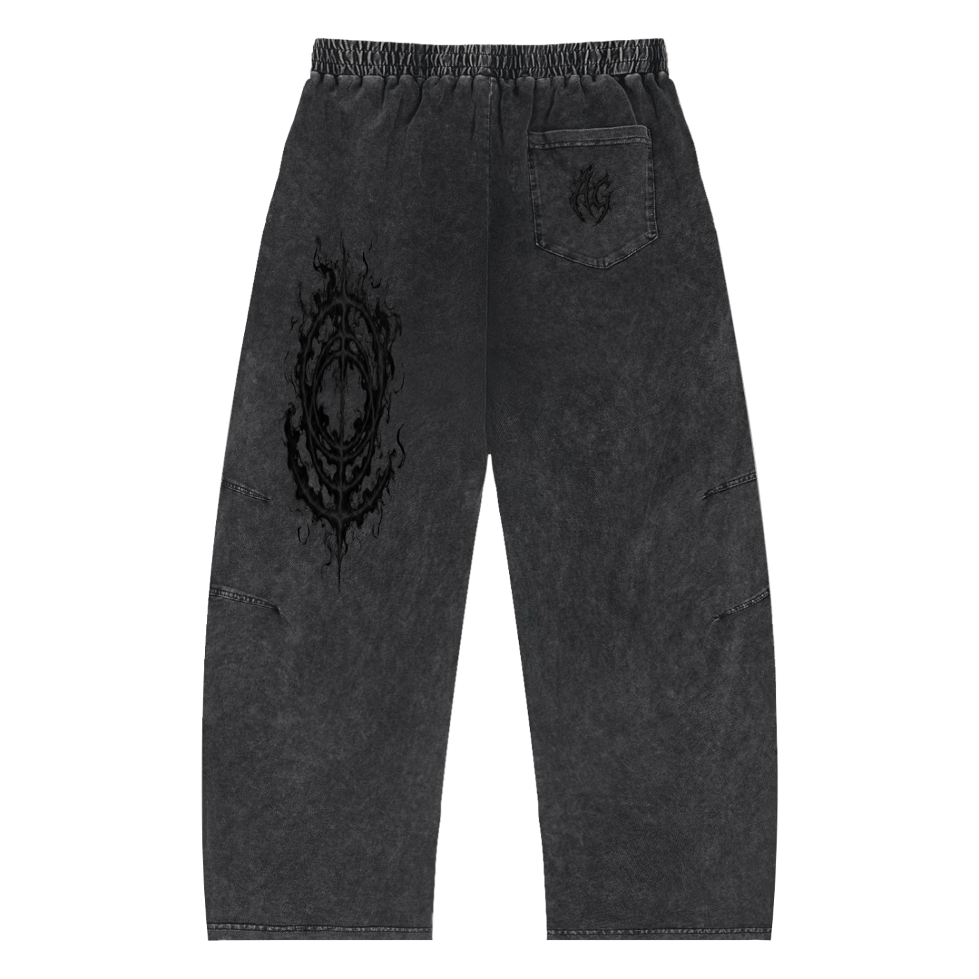 Snow Wash Drawstring Cotton Pants