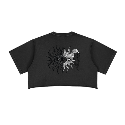 Snow Washed Raw Edge Crop Top