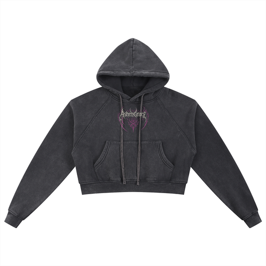 Snow Washed Cropped Hoodie