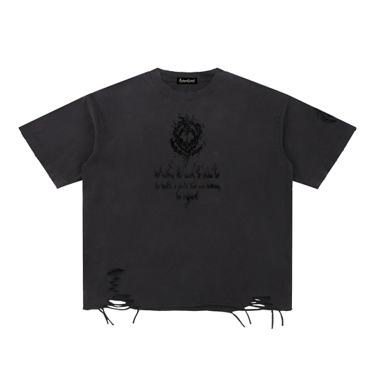 Snow Washed Raw-Hem T-Shirt