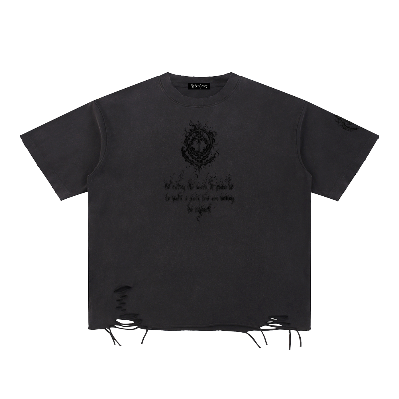 Snow Washed Raw-Hem T-Shirt