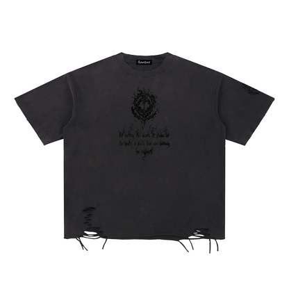 Snow Washed Raw-Hem T-Shirt