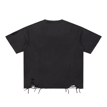 Snow Washed Raw-Hem T-Shirt