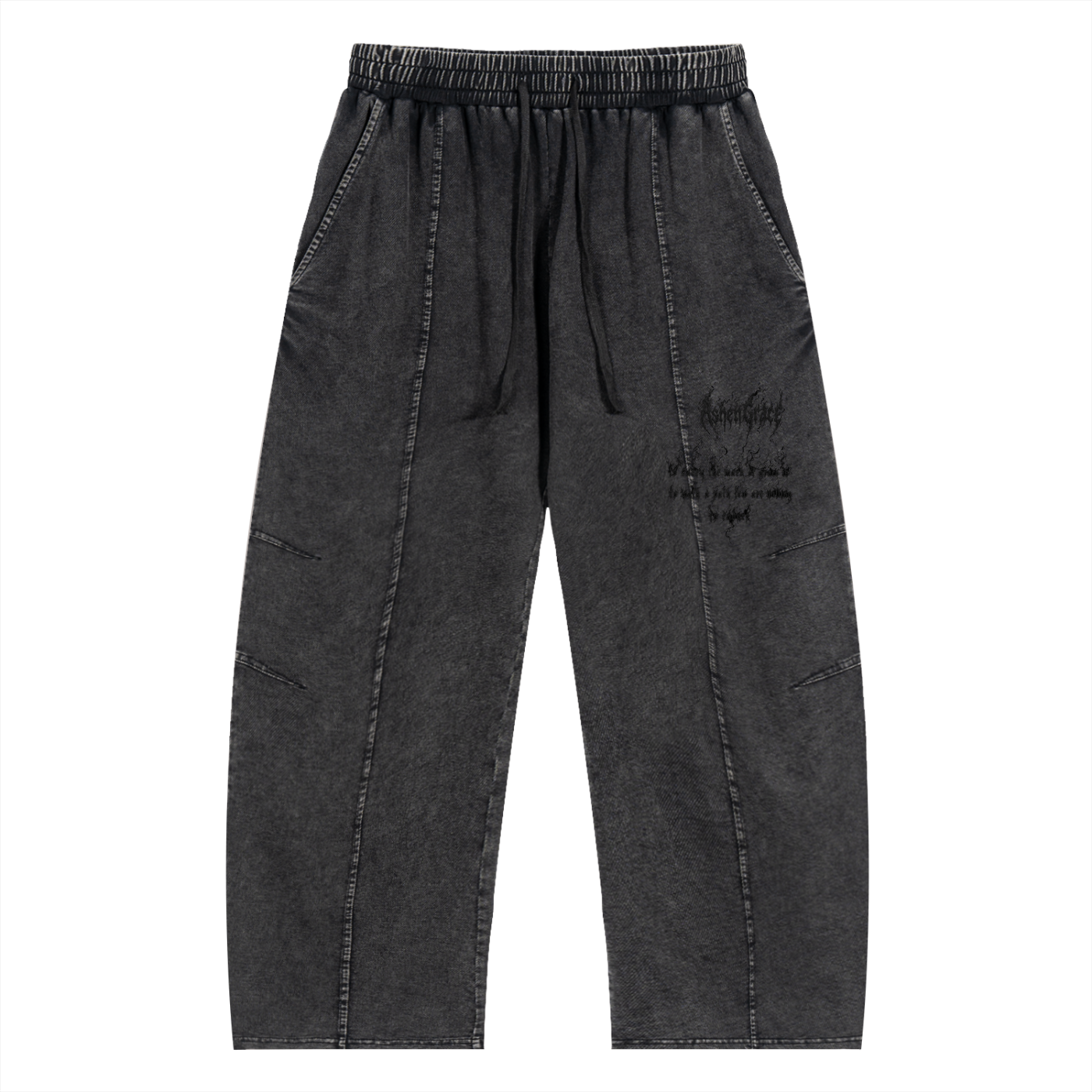 Snow Wash Drawstring Cotton Pants