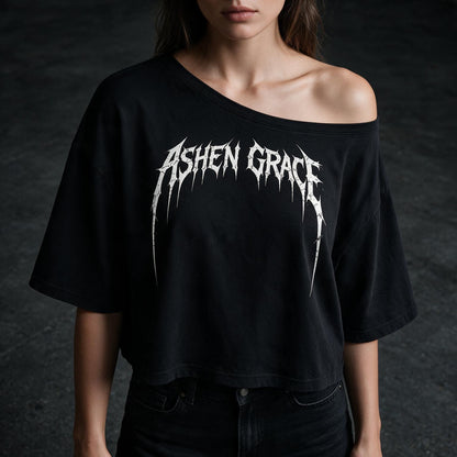 Asymmetric Shoulder Oversized Cotton T-Shirt
