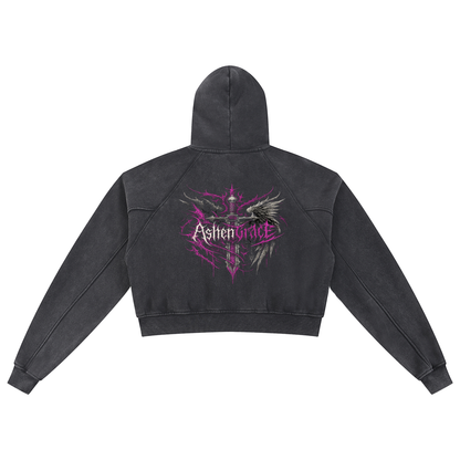 Snow Washed Cropped Hoodie