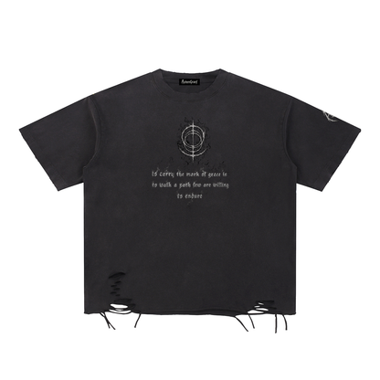 Snow Washed Raw-Hem T-Shirt