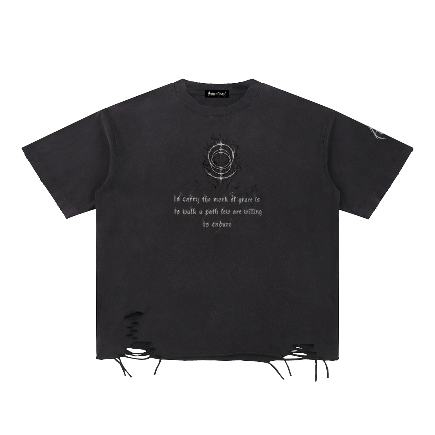 Snow Washed Raw-Hem T-Shirt