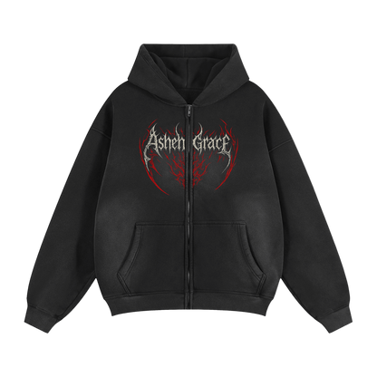 Oathbound Zip-Up Jacket. [Crimson]