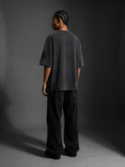 Snow Washed Raw-Hem T-Shirt