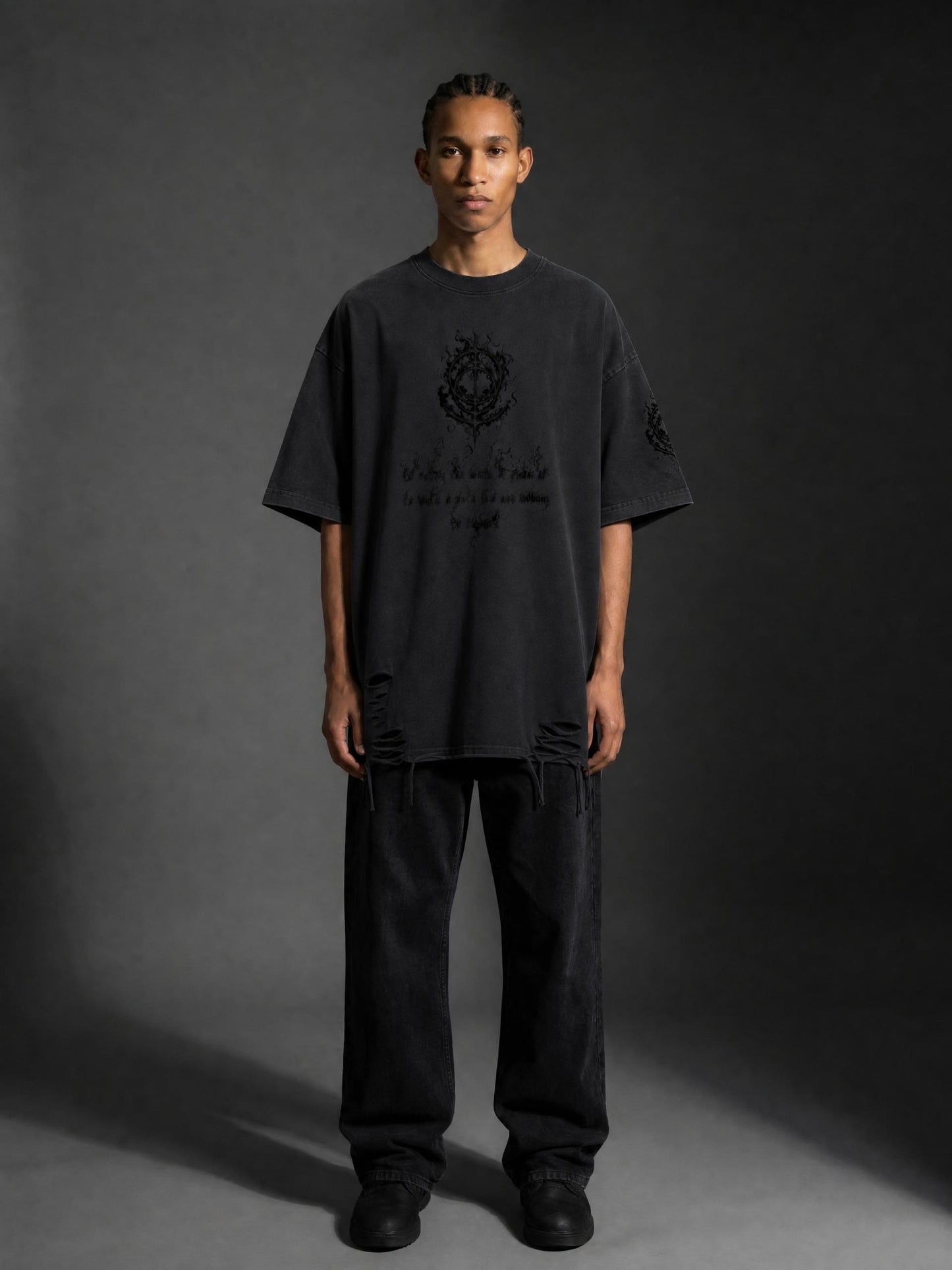 Snow Washed Raw-Hem T-Shirt